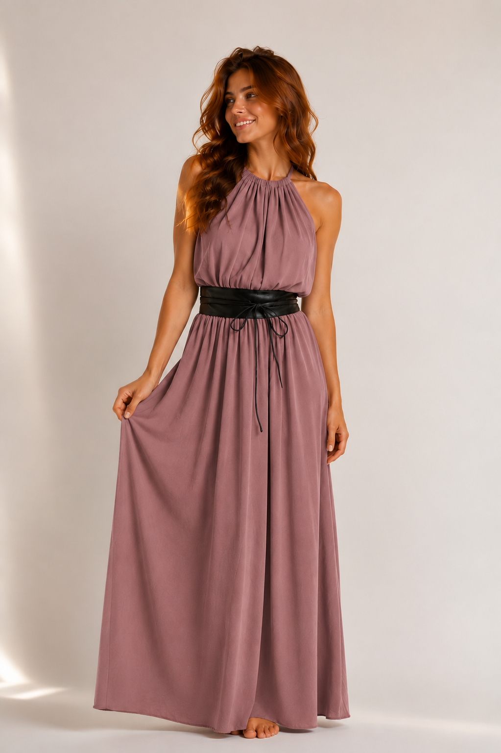Duurzame Elegante Jurk Voor Dames - Wit - Afbeelding 10